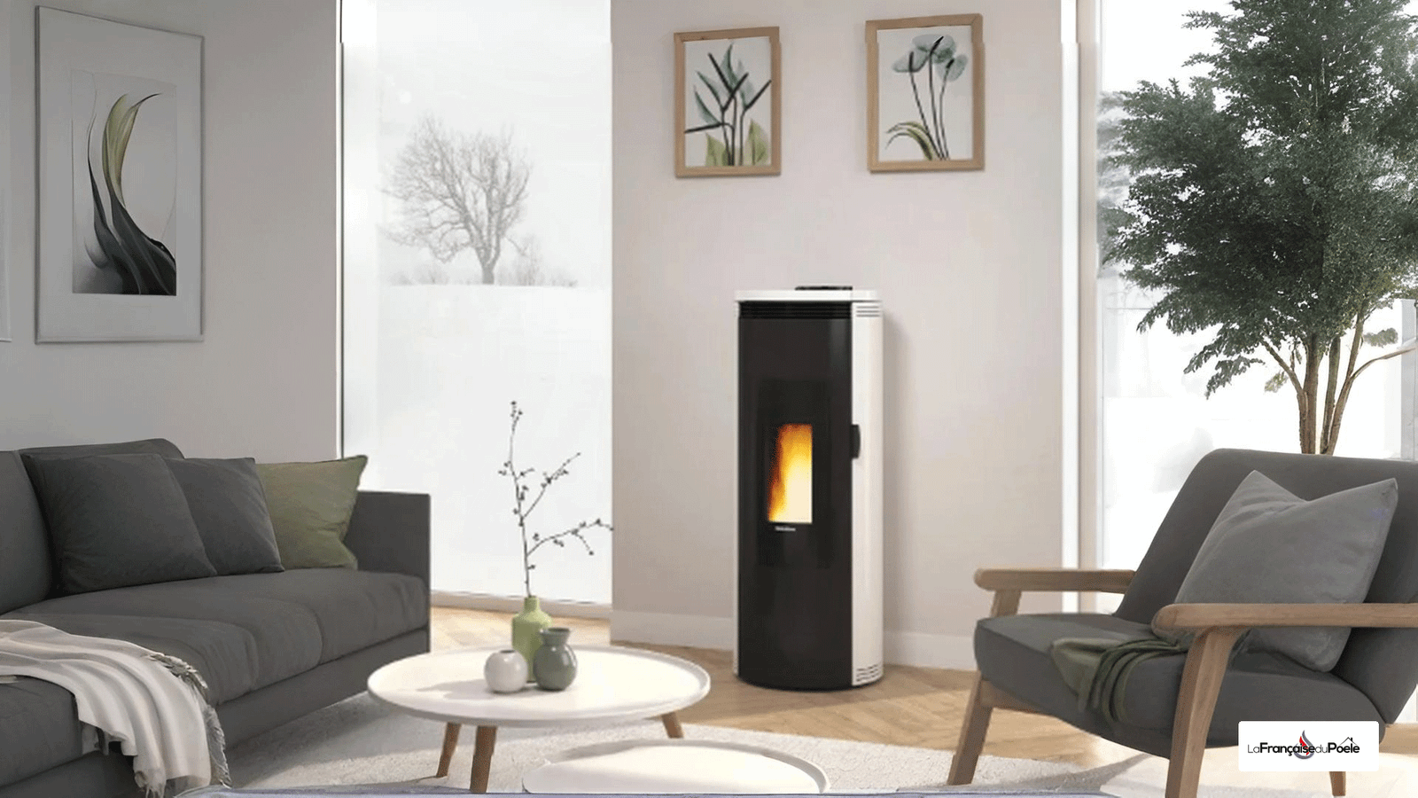 Dimensions du poêle à granulés Extraflame Amika AD 460 x 1200 x 465 mm