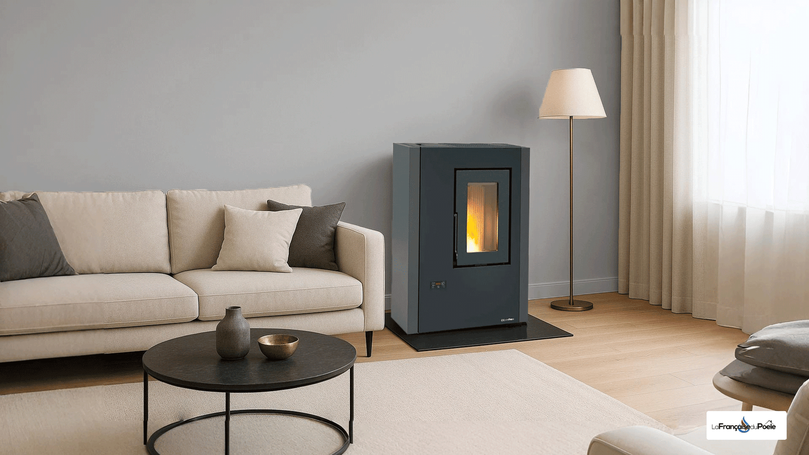 Dimensions du poêle à granulés Extraflame Luisella 5.0 Maxi slim 639 x 892 x 290 mm