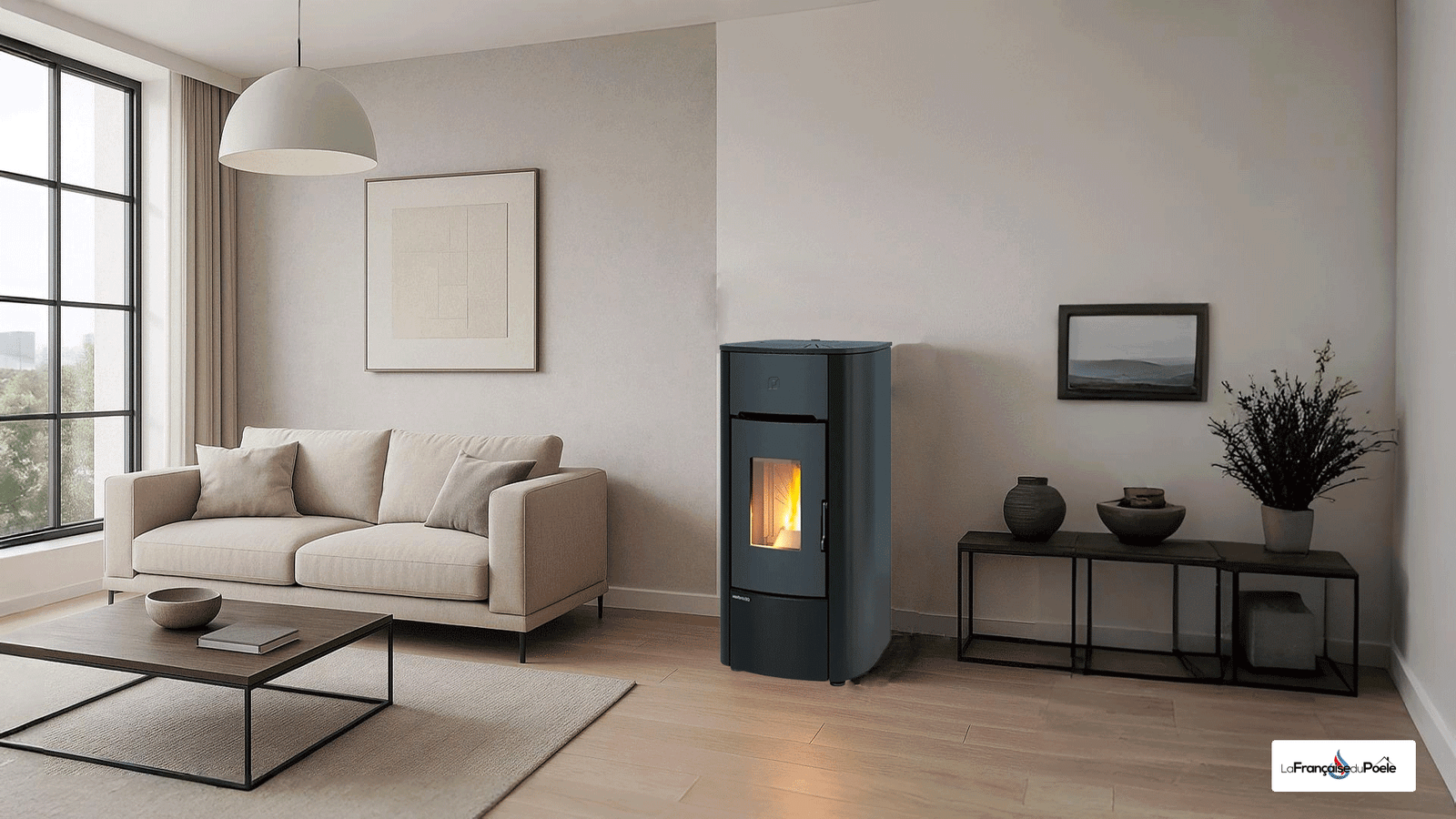 Poêle à granulés canalisé Extraflame Mariella Plus AD 7,5 kW noir
