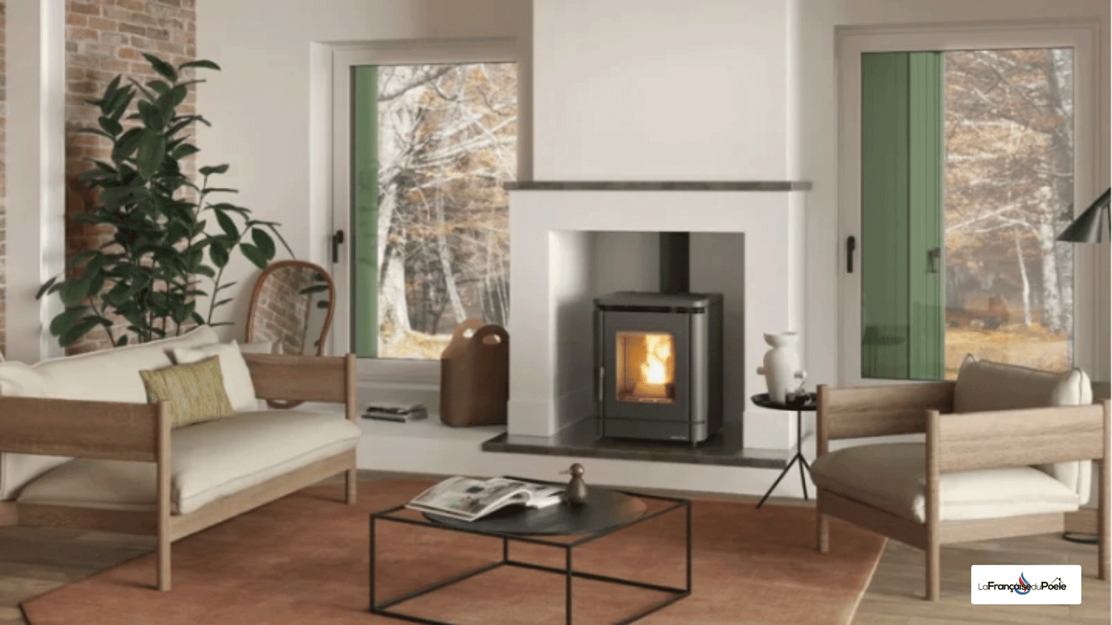 Poêle à granulés Extraflame PEGGY CX noir anthracite compact et étanche