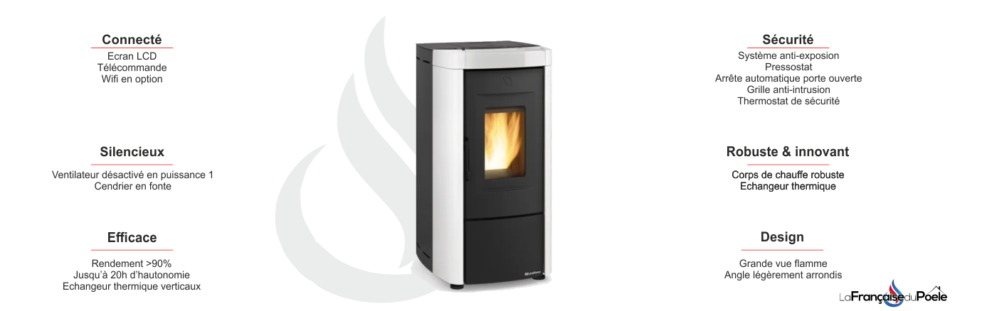 Poêle à granulés étanche à ventouse Moira Evo 7 kW