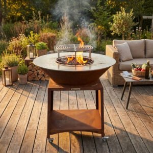 Brasero Plancha En Acier Corten Ø 100 cm - Brasinox Fiesta