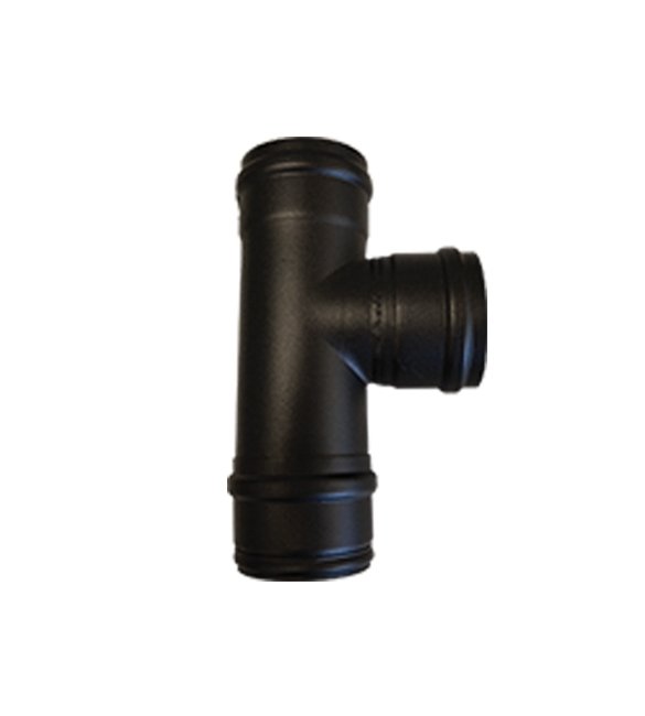 Coude 80 pellet té - F/F acier noir ⌀ 80 mm – Image 2