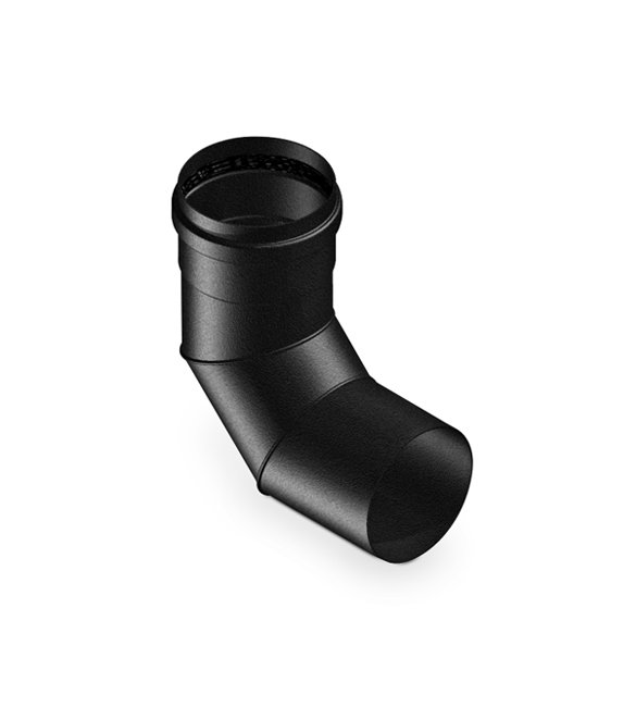 Coude 90° Acier Peint Noir Ø 80 mm – Image 2