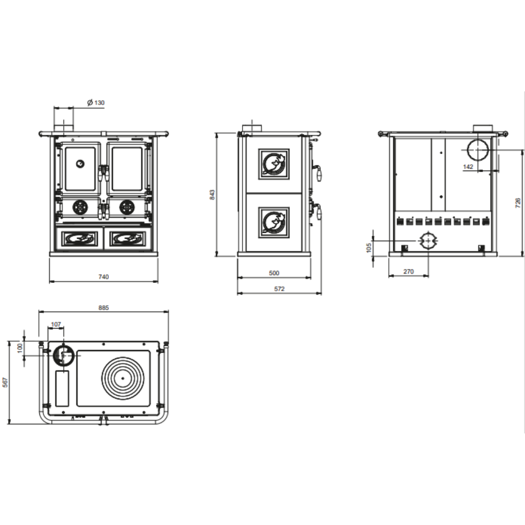 Cuisinière à Bois 7,9 kW Rosetta Sinistra 5.0 – Image 8