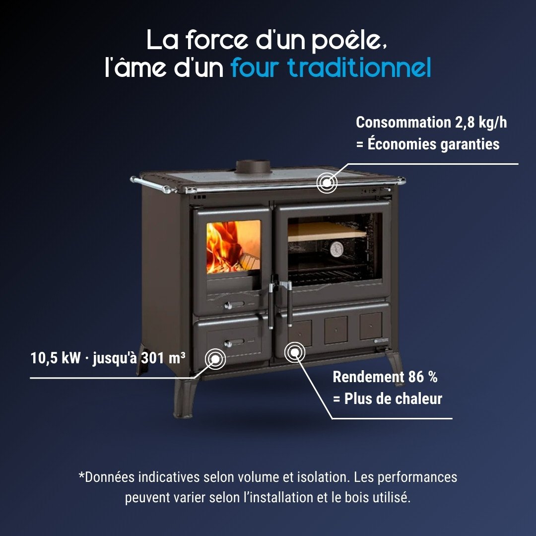 Cuisinière à bois Gardenia XXL Steel 10.5kw – Image 3
