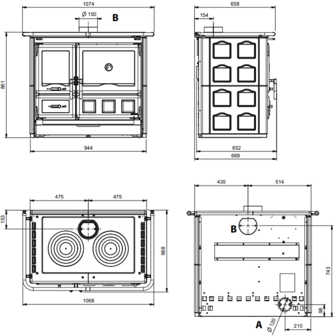 Cuisinière à bois Rosa.16 Ceramica – 8,8 kW – Image 8