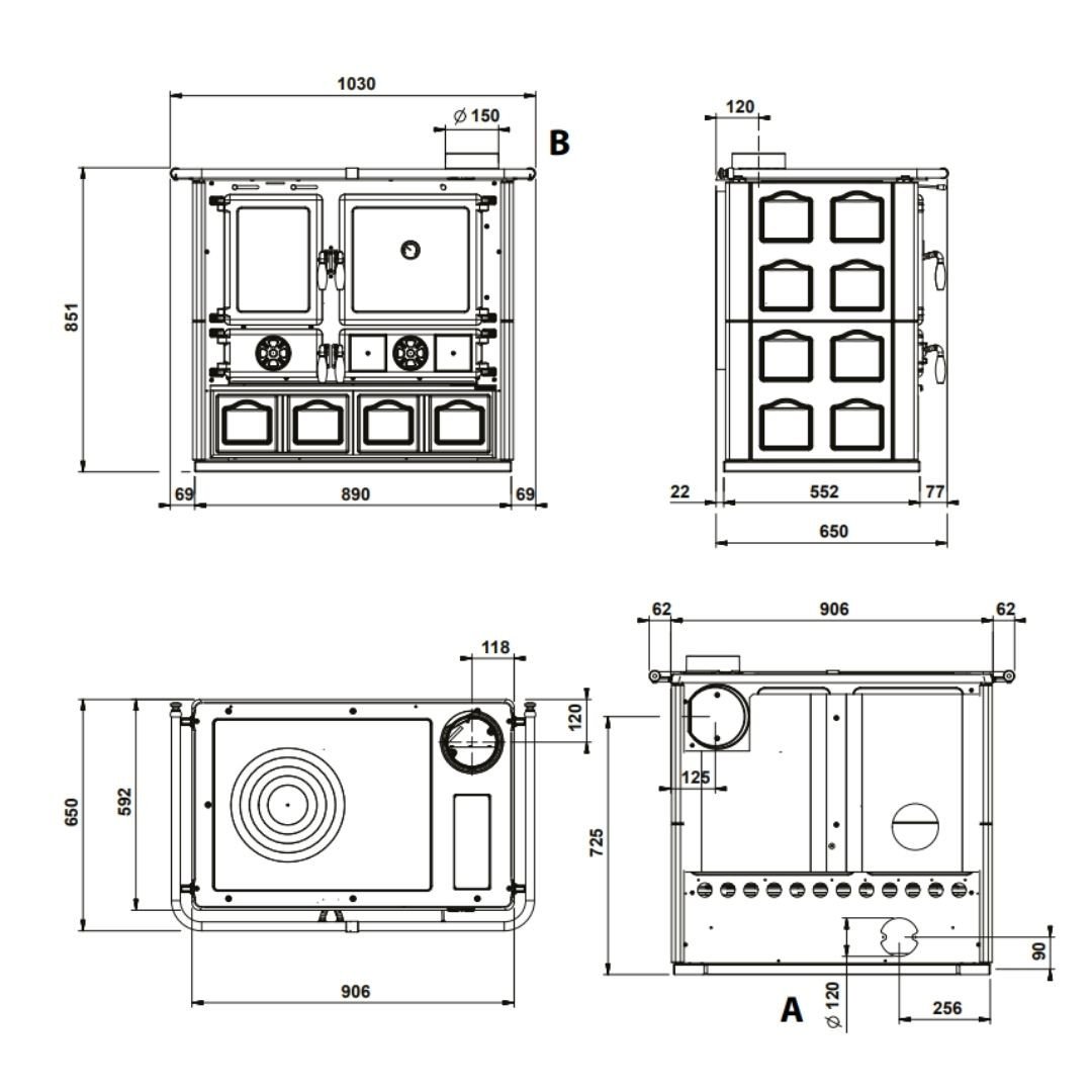 Cuisinière à bois Rosa.16 Maiolica - 8,8 kW – Image 8