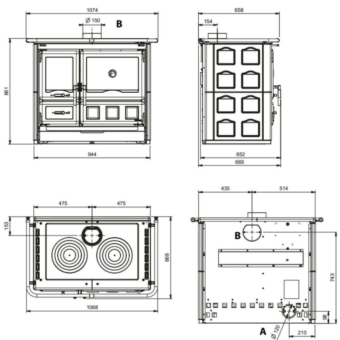 Cuisinière à bois Rosa XXL Maiolica - 11 kW – Image 11