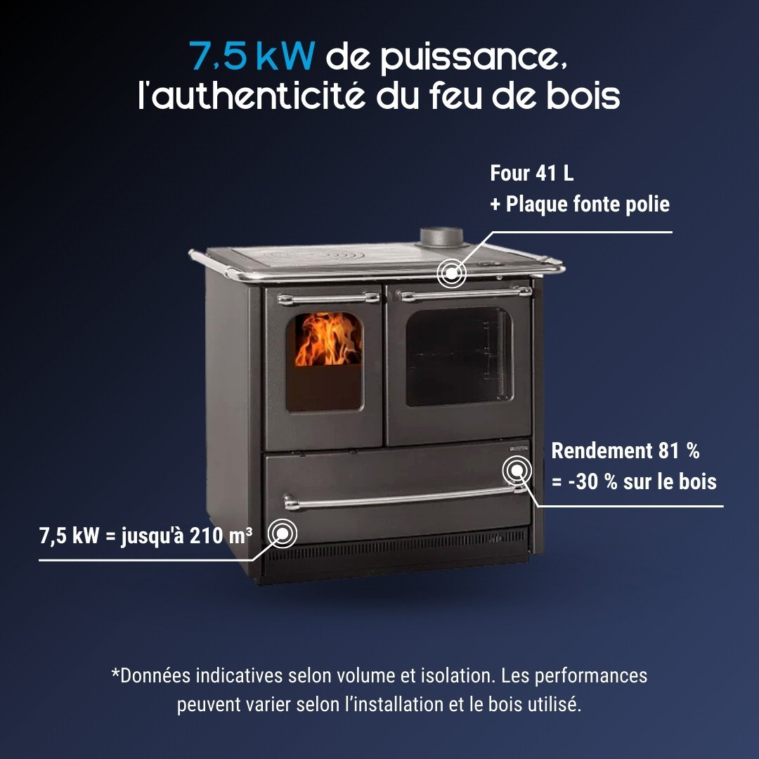 Cuisinière à bois SOVRANA EASY EVO 7,5 kW – Image 3