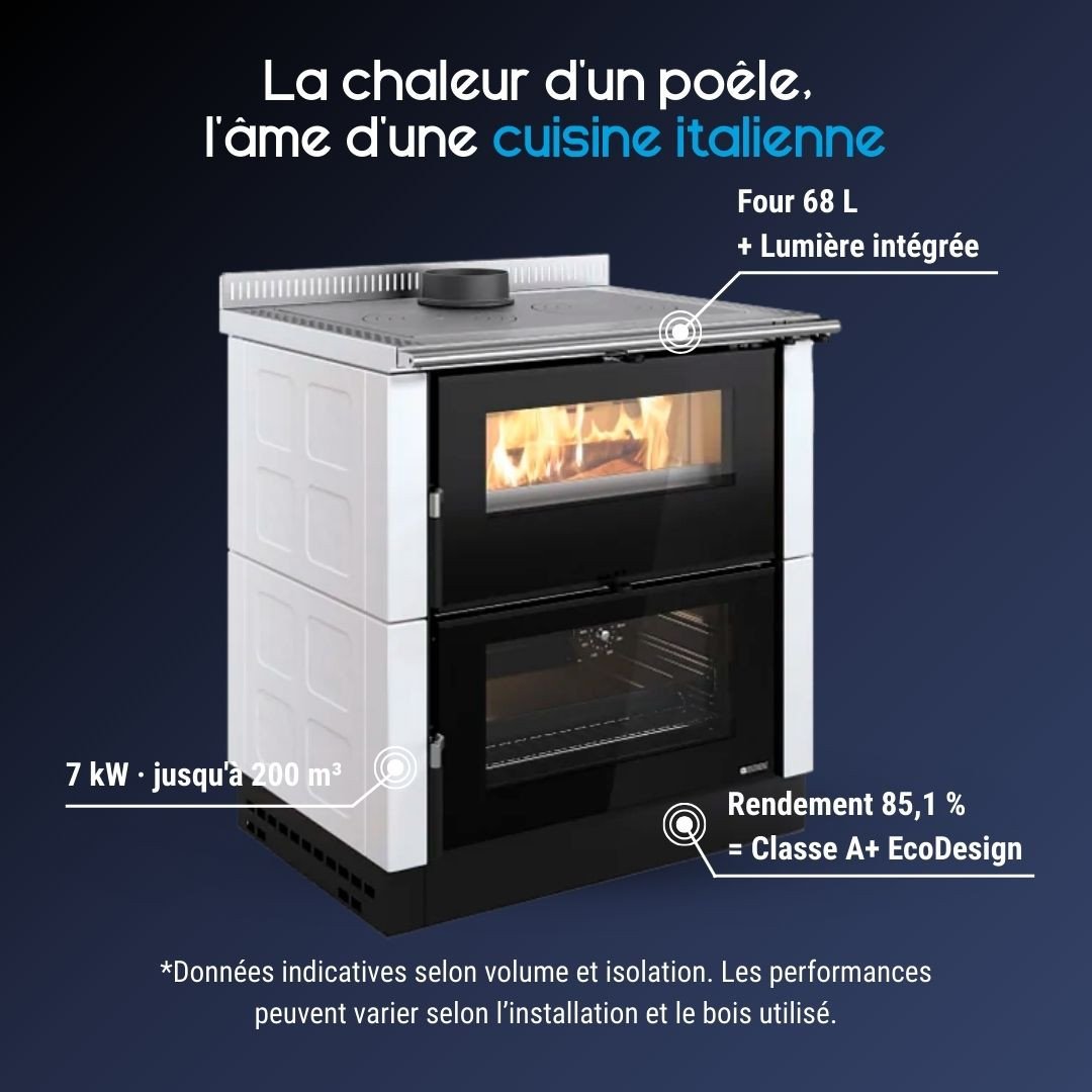 Cuisinière à Bois Verona XXL Maiolica 7 kW – Image 3