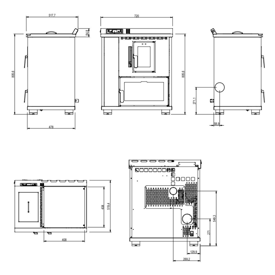 Cuisinière à granulés de bois Desy 9 kW – Image 12