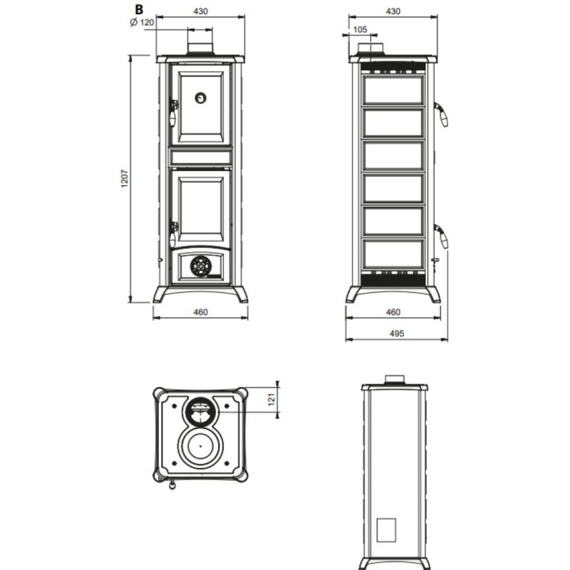 Poêle à bois avec four Gemma Forno.165 Petra 7,3 kW – Image 11