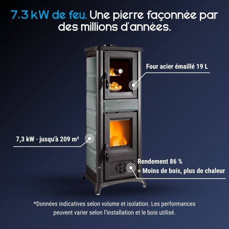 Poêle à bois avec four Gemma Forno.165 Petra 7,3 kW – Image 6