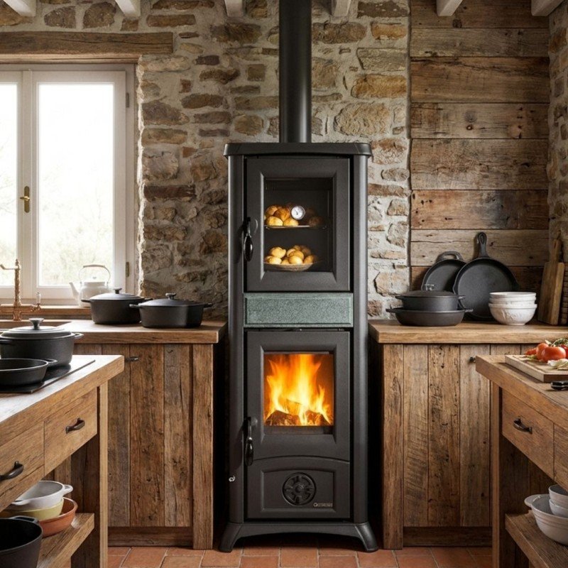 Poêle à bois avec four Gemma Forno.165 Petra 7,3 kW – Image 7