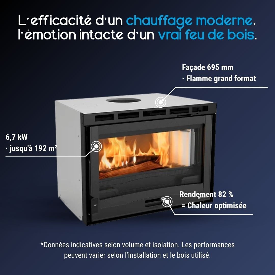 Insert à bois ventilé INSERTO 70 H49.16 - 6,7 kW – Image 3