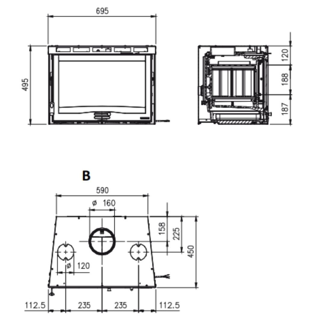 Insert à bois ventilé INSERTO 70 H49.16 - 6,7 kW – Image 8