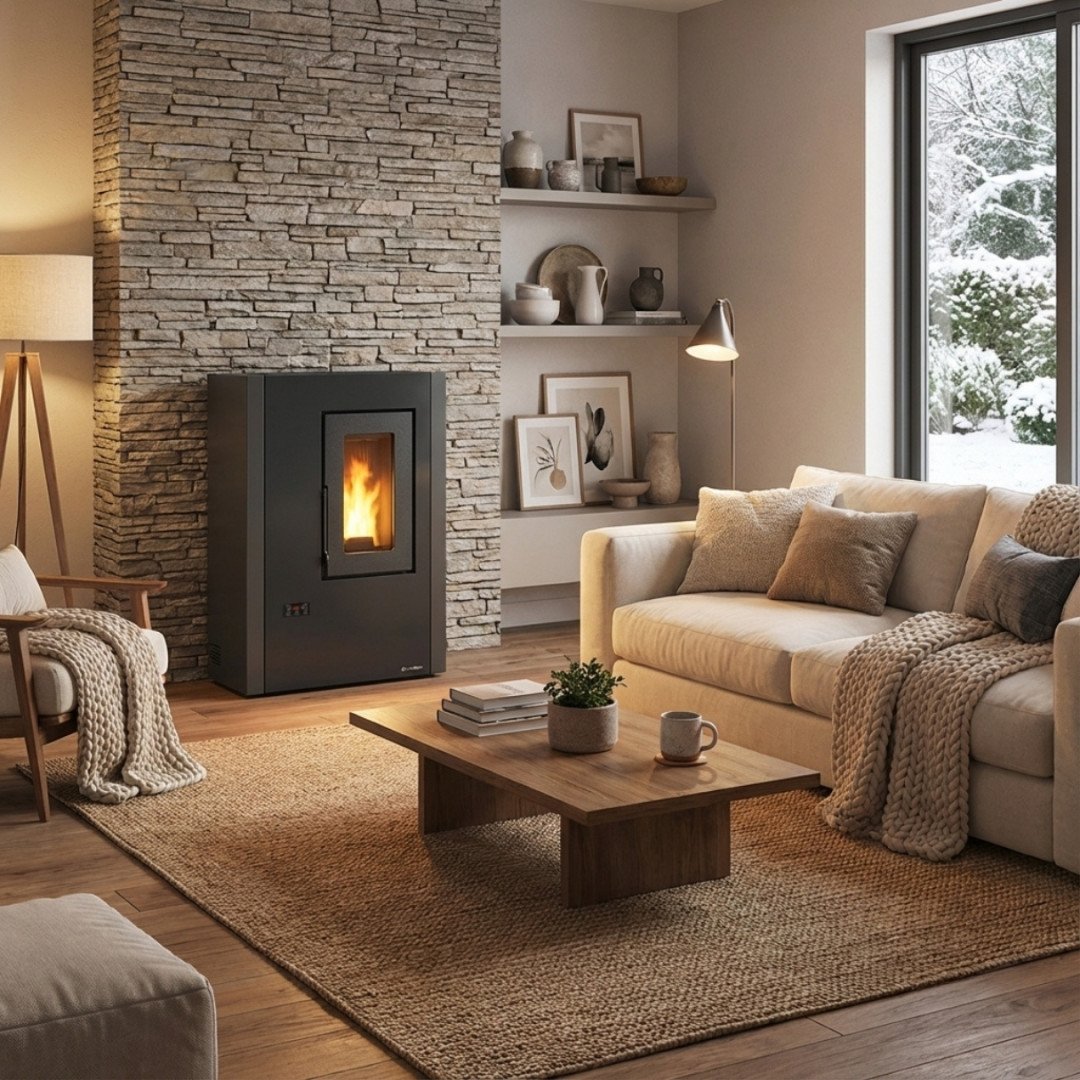 Poêle à granulés ventilé Luisella 5.0 Maxi Slim - 7 kW – Image 4