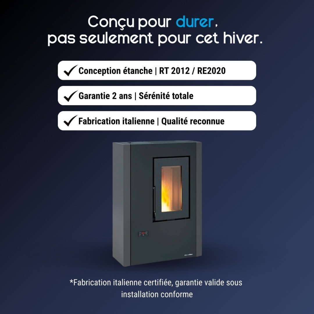 Poêle à granulés ventilé Luisella 5.0 Maxi Slim - 7 kW – Image 5