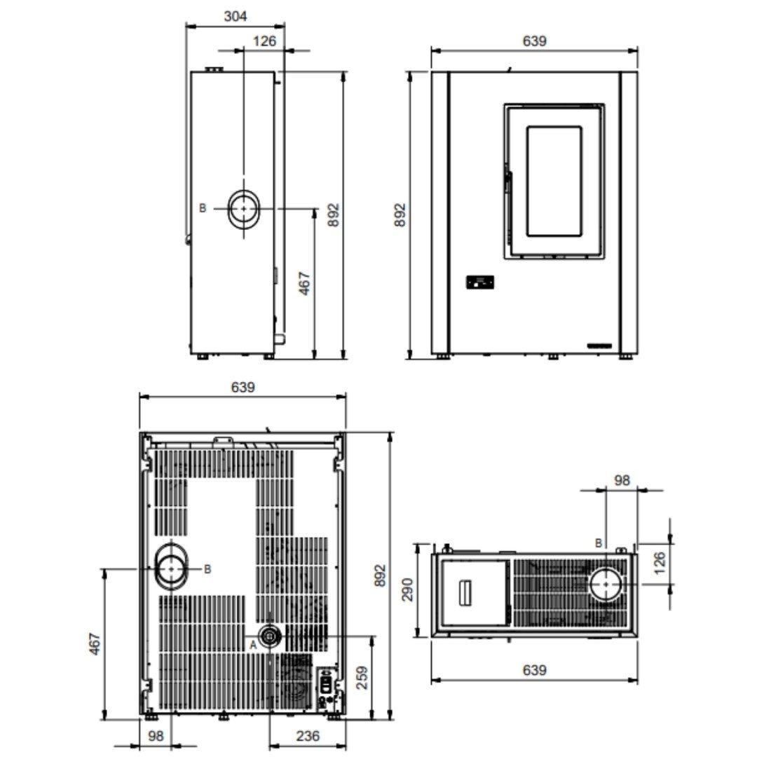 Poêle à granulés ventilé Luisella 5.0 Maxi Slim - 7 kW – Image 8