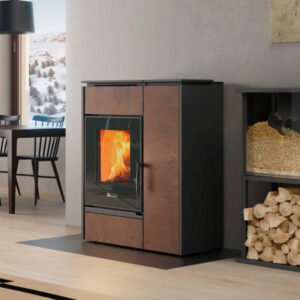 Poêle Hybride Bois et Granulés Margaret Gres Corten 10 kW