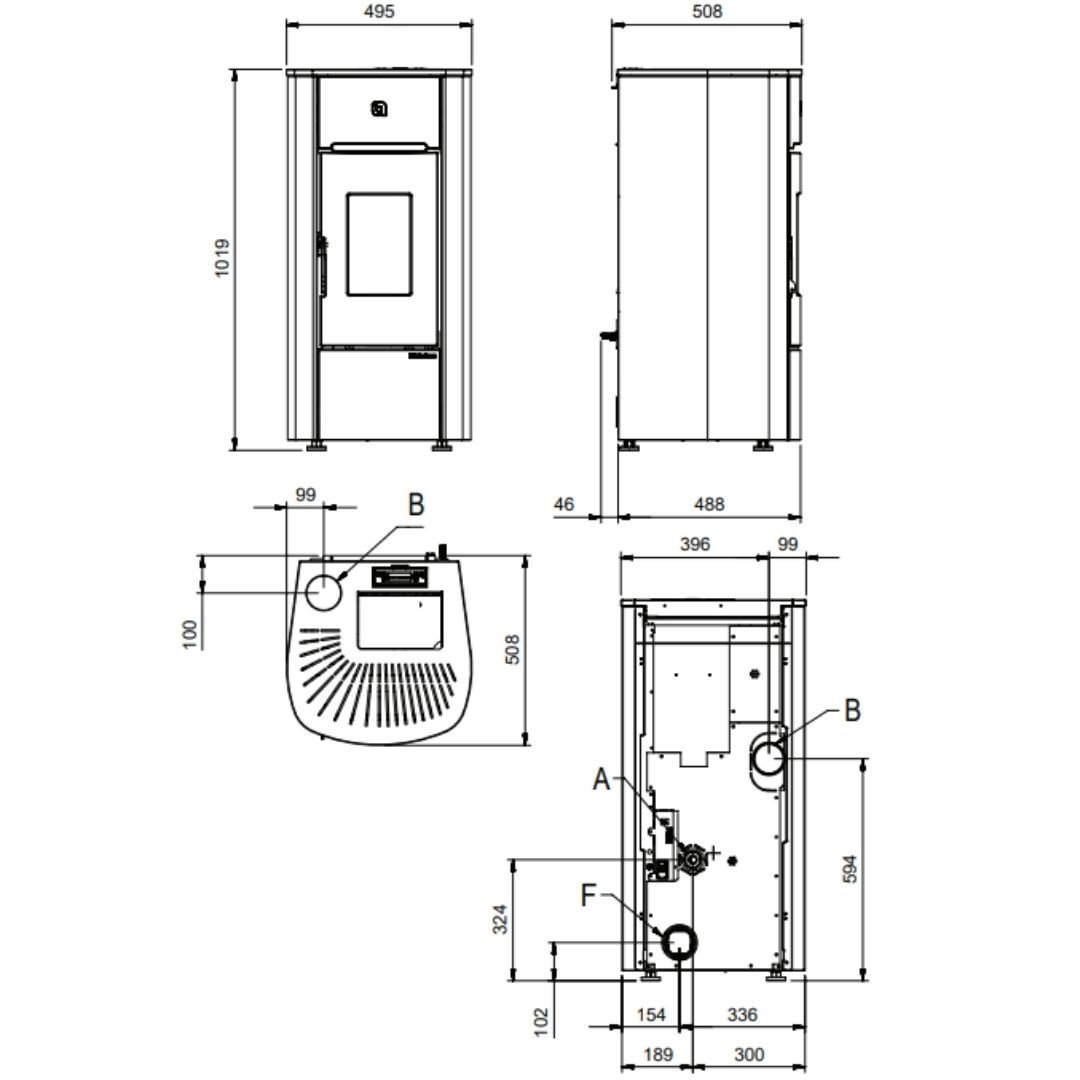 Poêle à pellets canalisable Mariella Plus AD 7 kW – Image 8