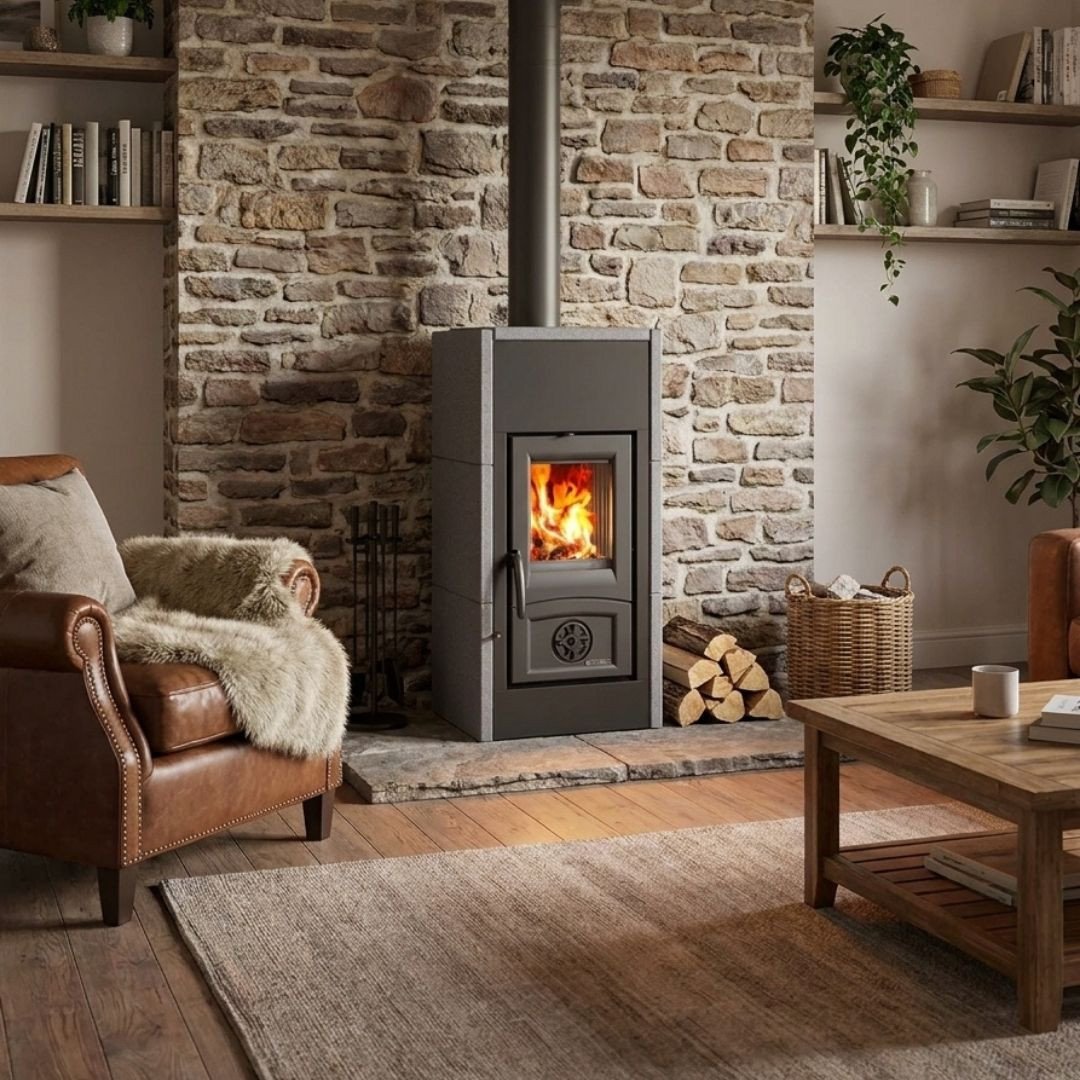 Poêle à bois raccordable en pierre Asia 5.0 - 7 kW – Image 4