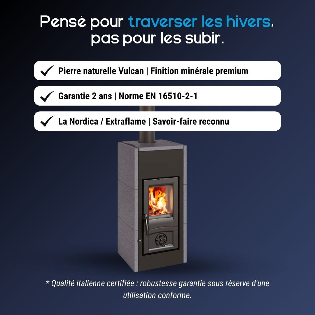 Poêle à bois raccordable en pierre Asia 5.0 - 7 kW – Image 5