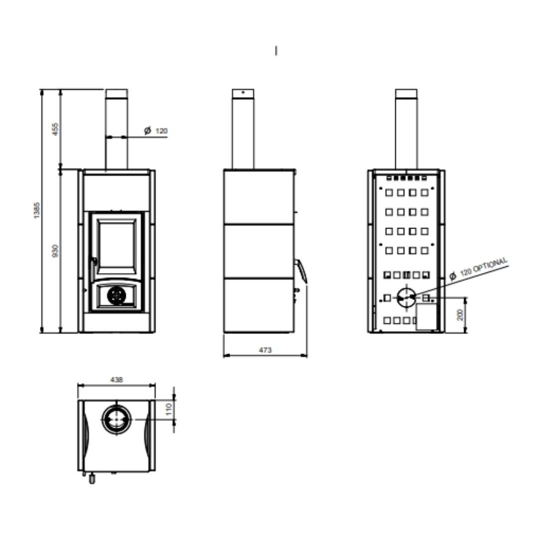 Poêle à bois raccordable en pierre Asia 5.0 - 7 kW – Image 8
