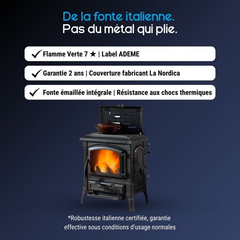 Poêle à bois avec plaque de cuisson ISETTA CC LEAN 7,7 kW – Image 5