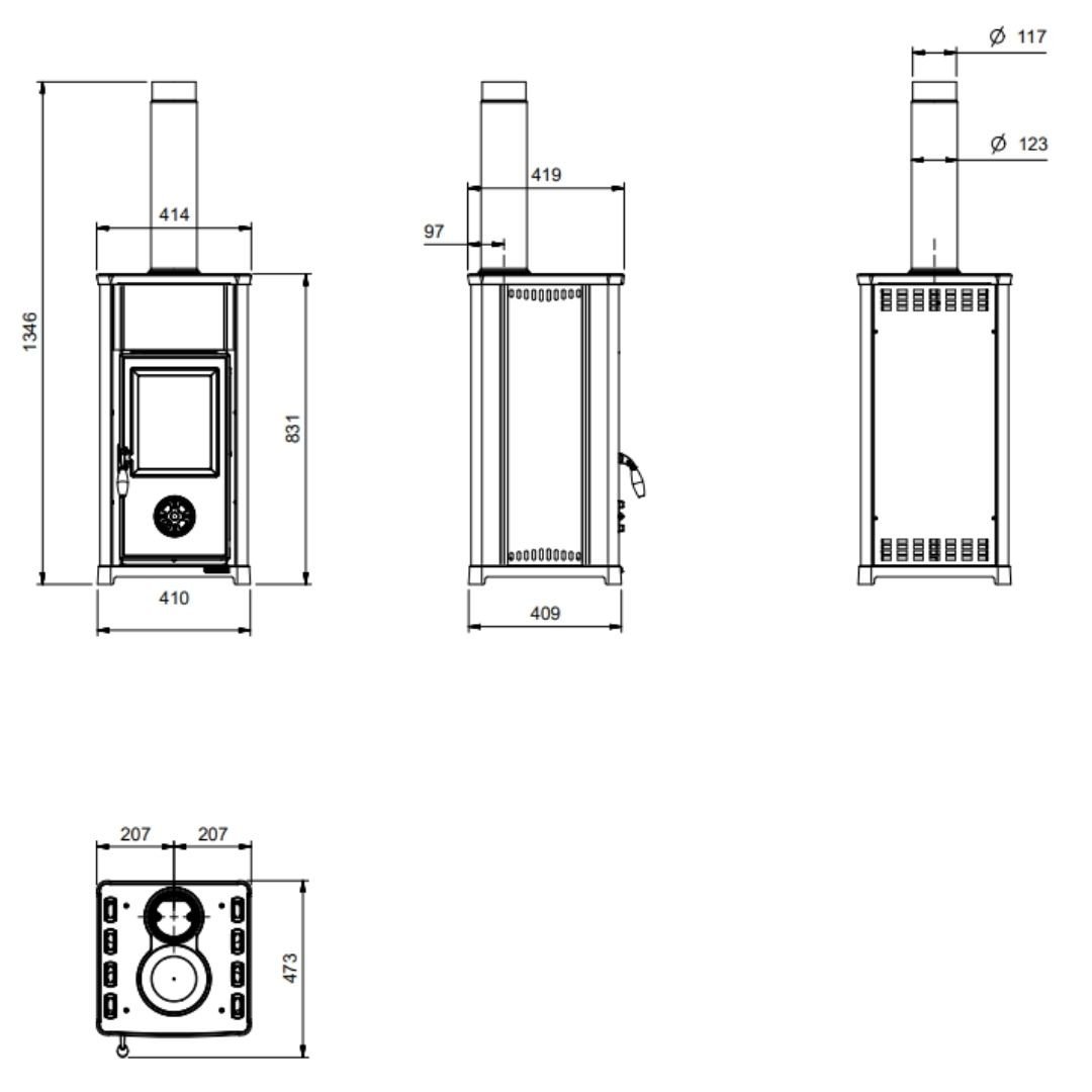 Poêle à bois compact Tea.16 – 7 kW – Image 8