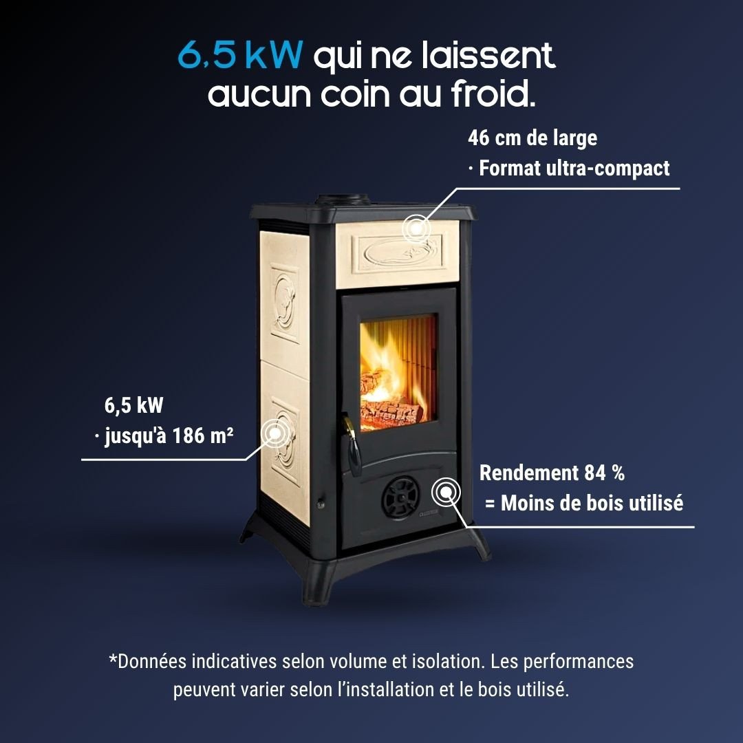 Poêle à bois Gemma Lean Ceramica 6,5 kW – Image 3