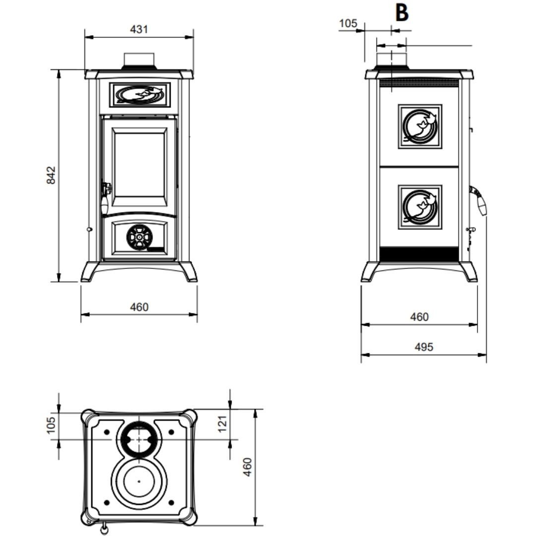 Poêle à bois Gemma Lean Ceramica 6,5 kW – Image 8