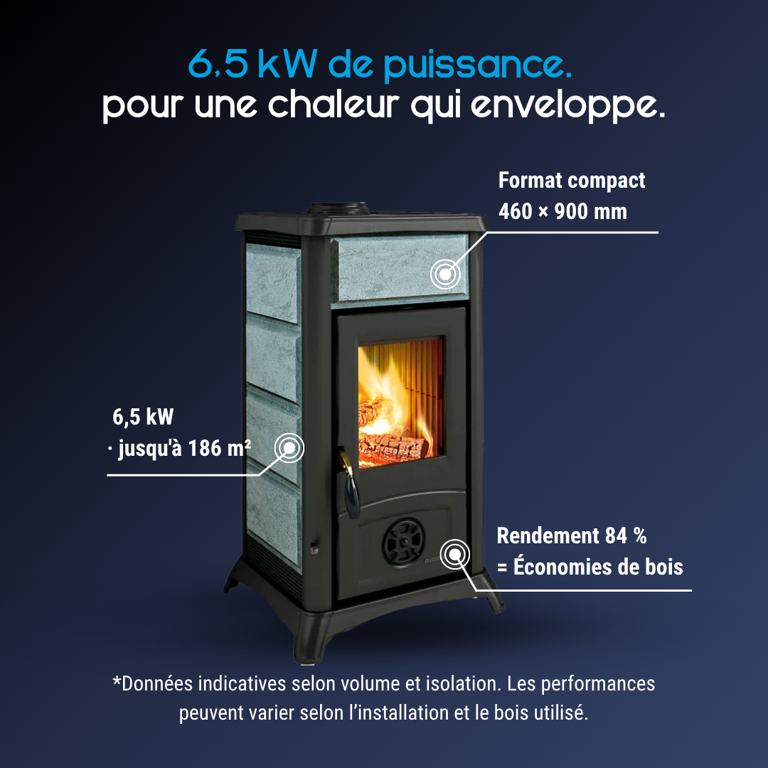 Poêle à bois Gemma Lean Petra 6,5 kW – Image 3