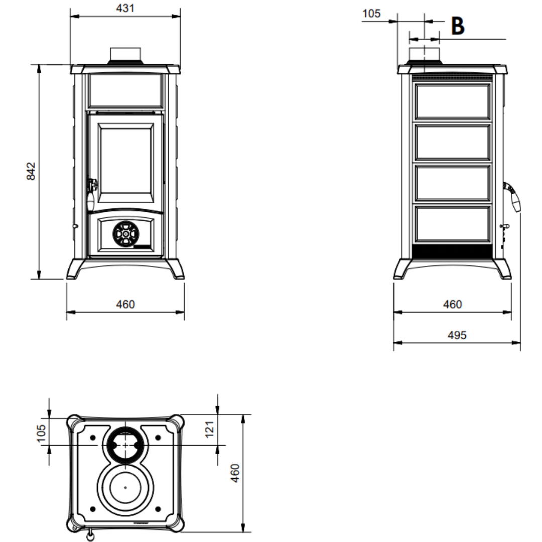 Poêle à bois Gemma Lean Petra 6,5 kW – Image 10