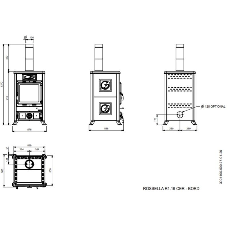 Poêle à bois Rossella R1.16 Ceramica – 9 kW – Image 8