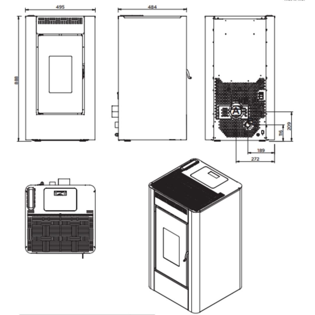 Poêle à Granulés 9 kW Maria 2.0 – Image 8