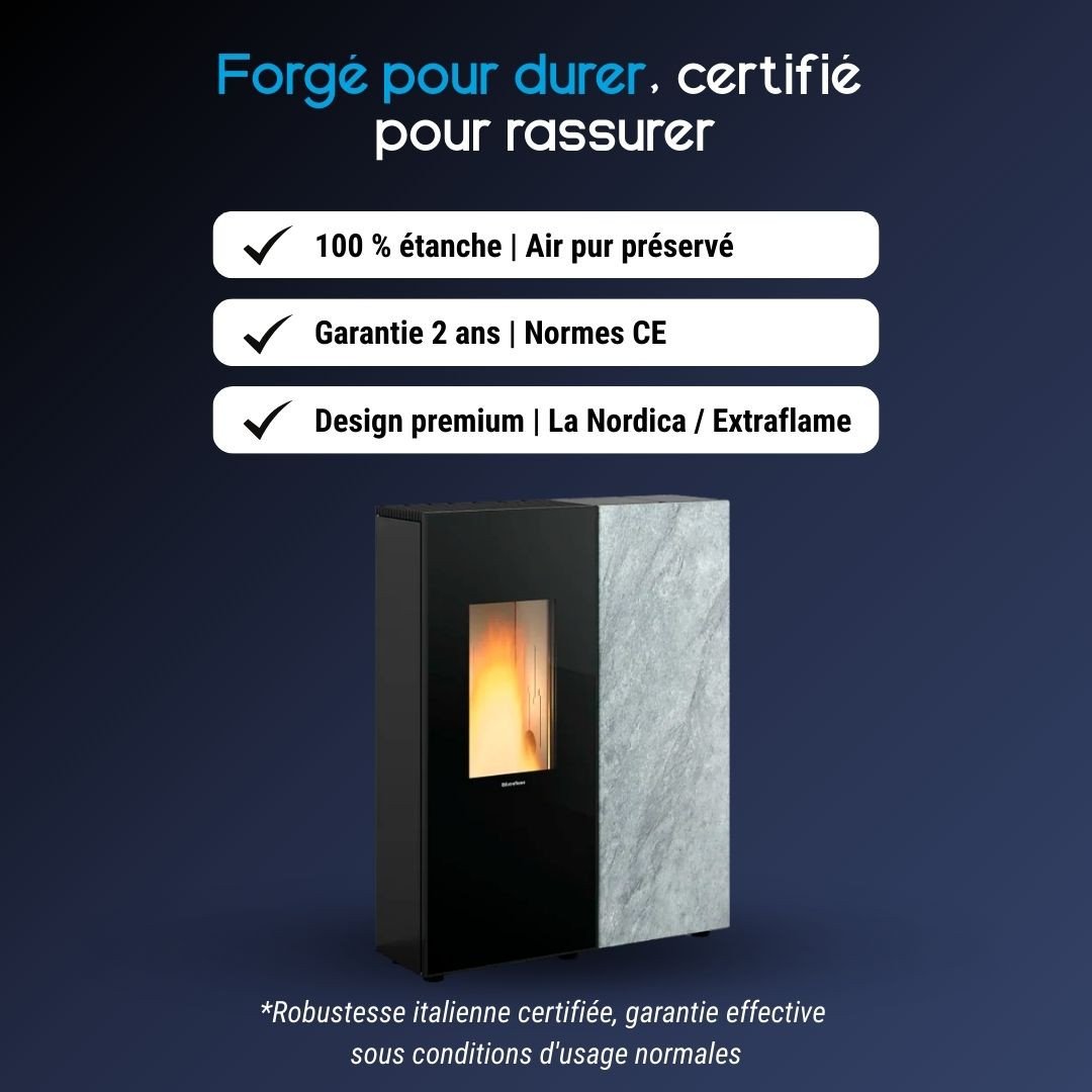 Poêle à granulés canalisable 10 kW SHARON Plus + Kit Ventouse – Image 5