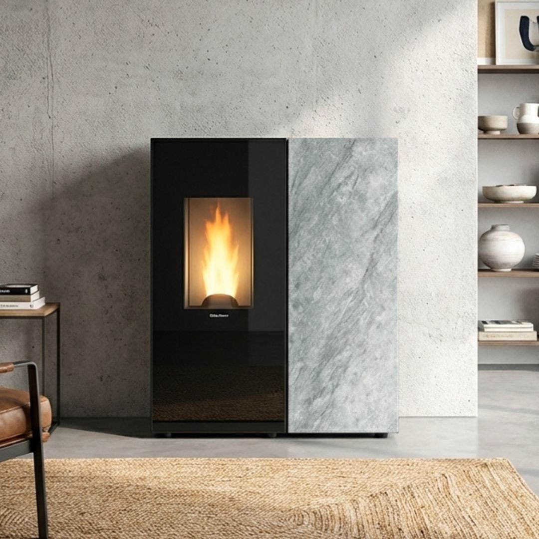 Poêle à granulés canalisable 10 kW SHARON Plus + Kit Ventouse