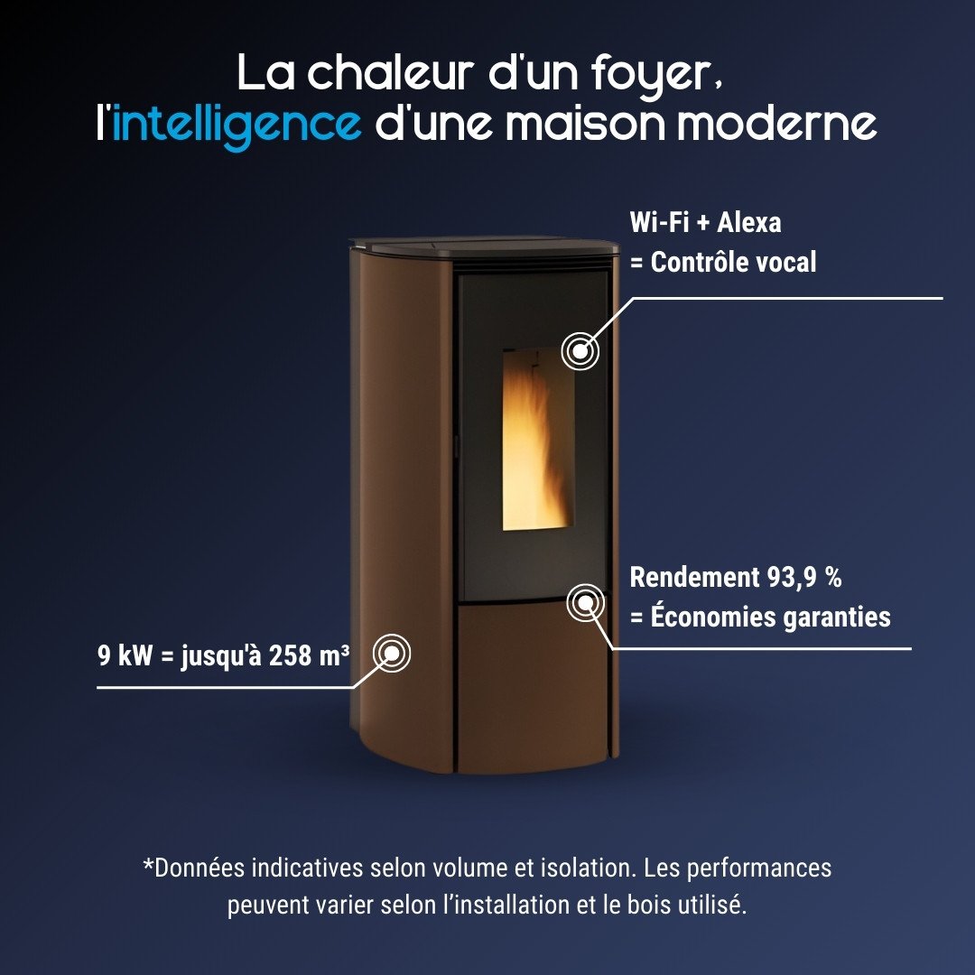 Poêle à Granulés Étanche 9 kW Katia 9 – Image 3
