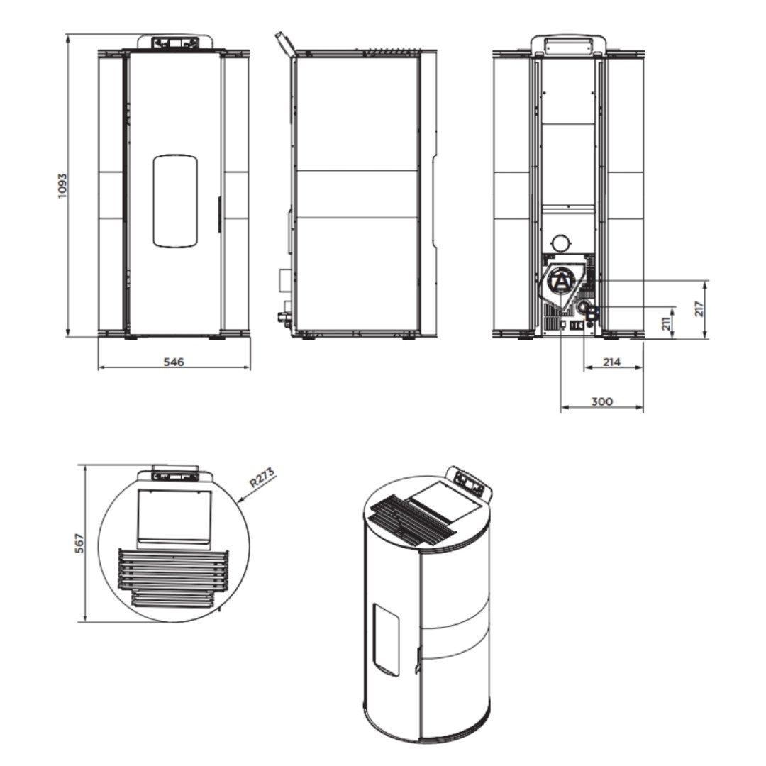Poêle à Granulés Étanche Lorena 9 kW + kit ventouse – Image 10