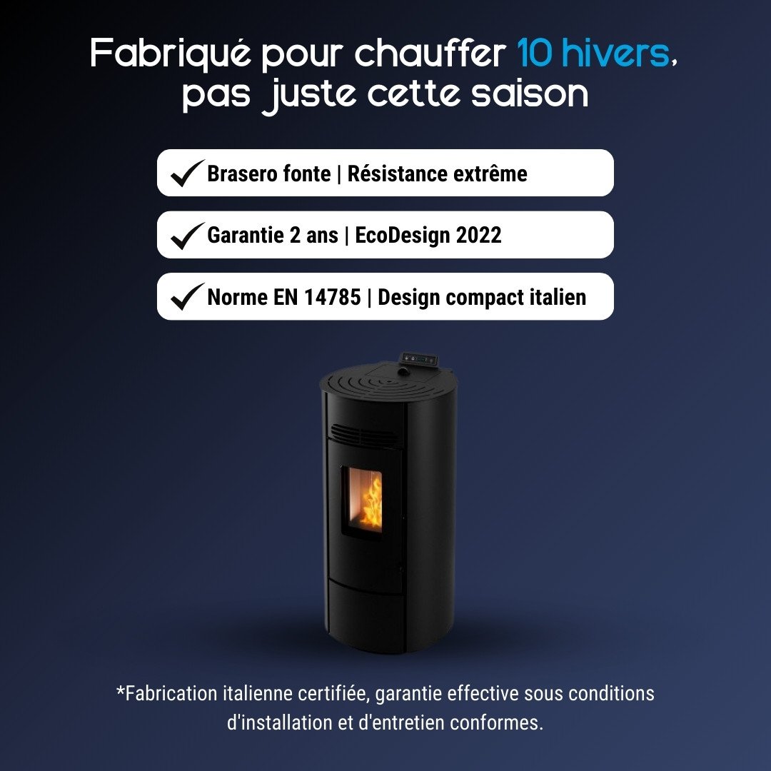 Poêle à granulés programmable Linea VZ Flute - 8 kW – Image 5