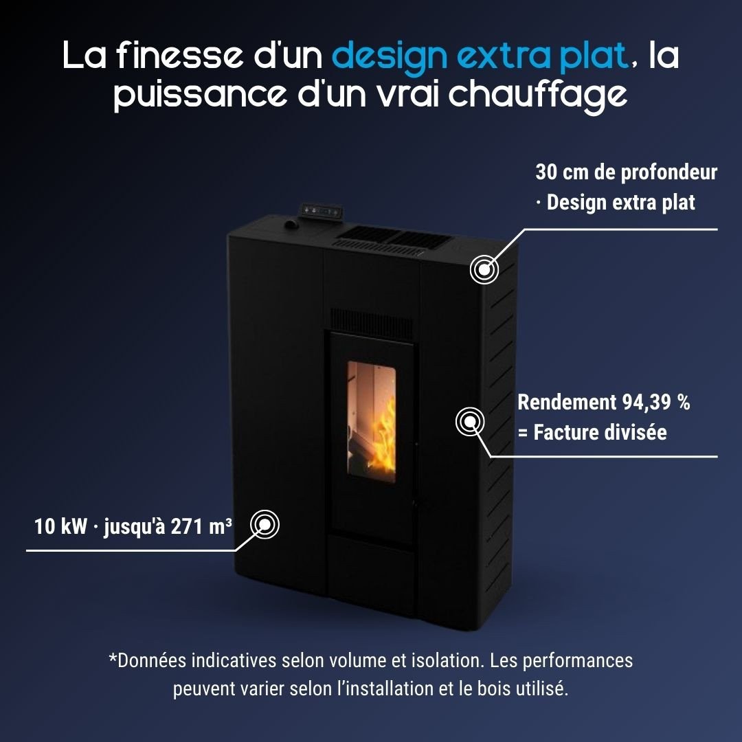 Poêle à pellets extra plat Cross 10 Linea vz - 10 kW – Image 3