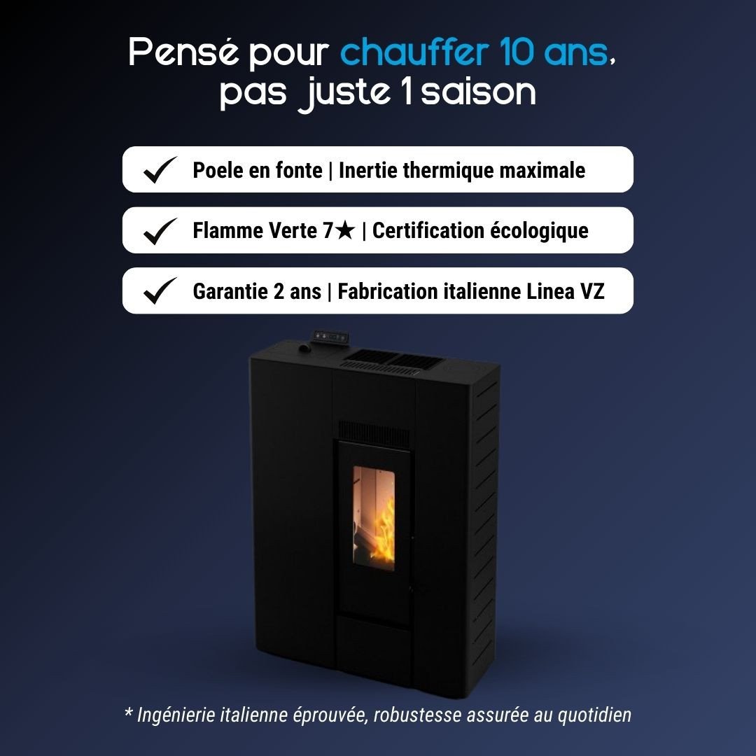 Poêle à pellets extra plat Cross 10 Linea vz - 10 kW – Image 5