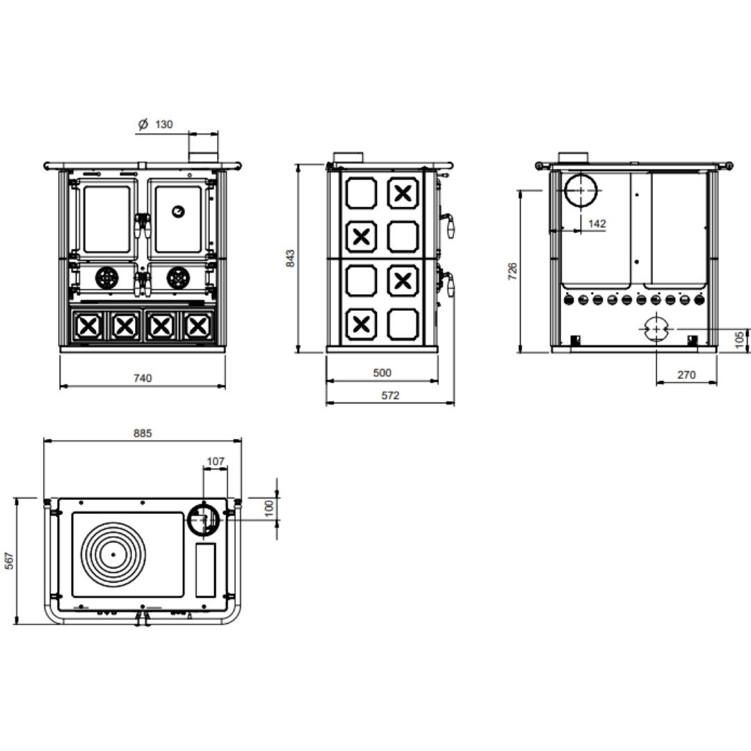 Cuisinière à Bois Rosetta Maiolica – 7,9 kW – Image 8