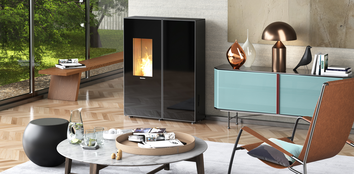 Poêle à Granulés Étanche Sharon plus cx 10 kW + Kit Ventouse