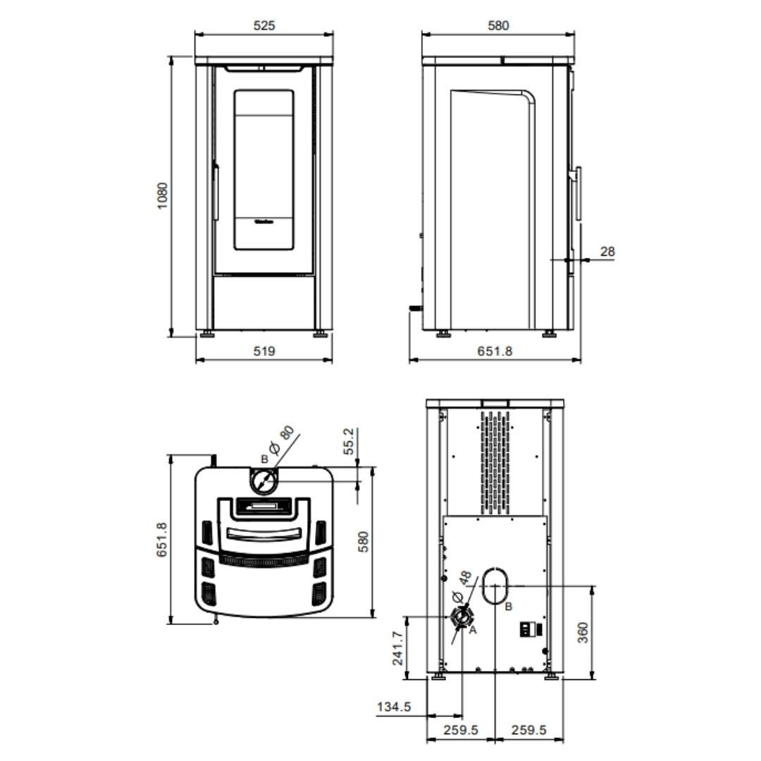 Poêle à granulés ventilé Teorema 10Kw – Image 8